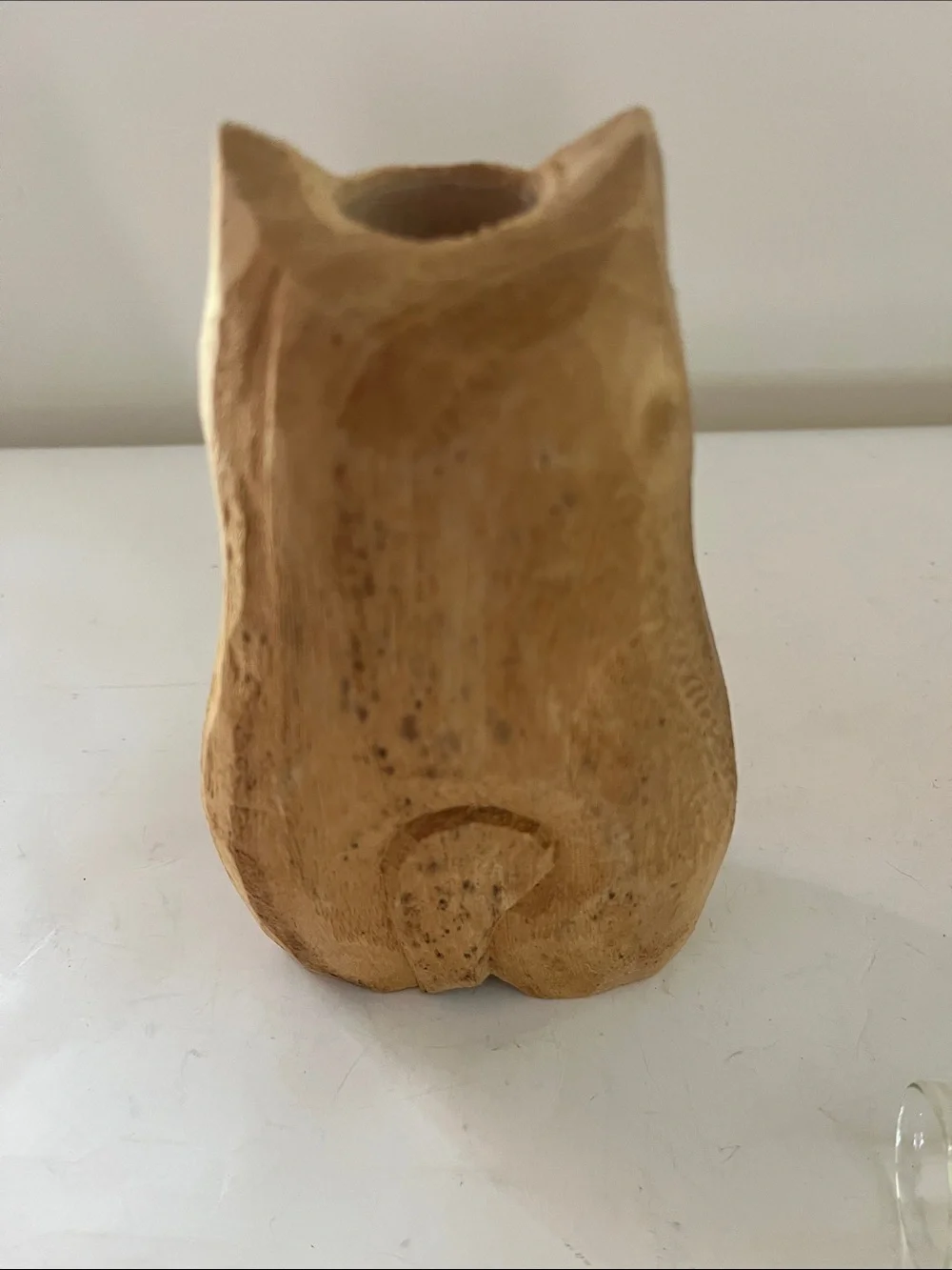 (2) Cat Shaped Resin Bud Vases in tan with red heart trim